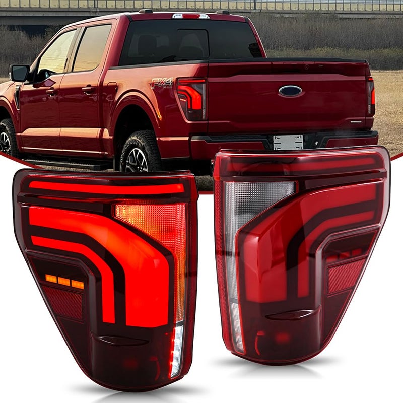 New Tail Lights for Ford F150 20212025 Upgrade Taillights Assembly Compatible with F150 All Models Running Brake Stop Rear Lamp RED 1 Pair
